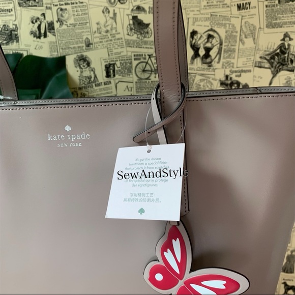 KATE SPADE ADLEY LARGE TOTE SHOULDER TAUPE BAG - Picture 3 of 9